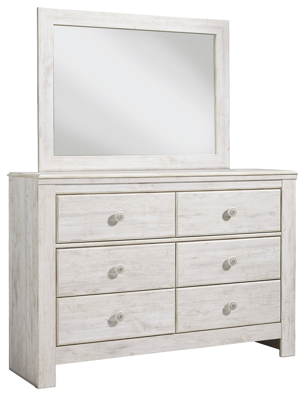 Paxberry B181B3 Whitewash Dresser and Mirror