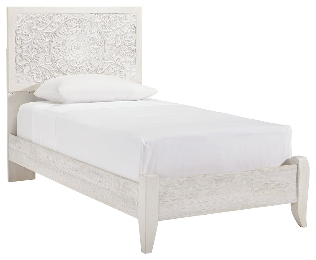 Paxberry B181B1 Whitewash Twin Panel Bed