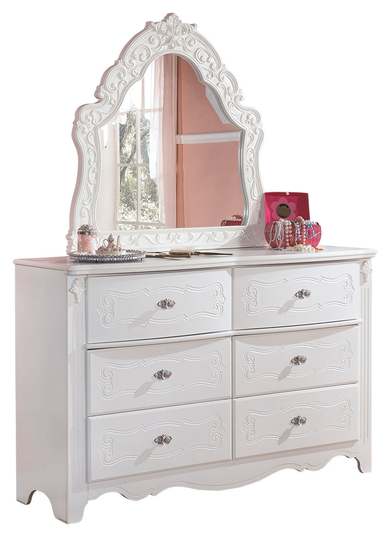 Exquisite B188B52 White Dresser and Mirror