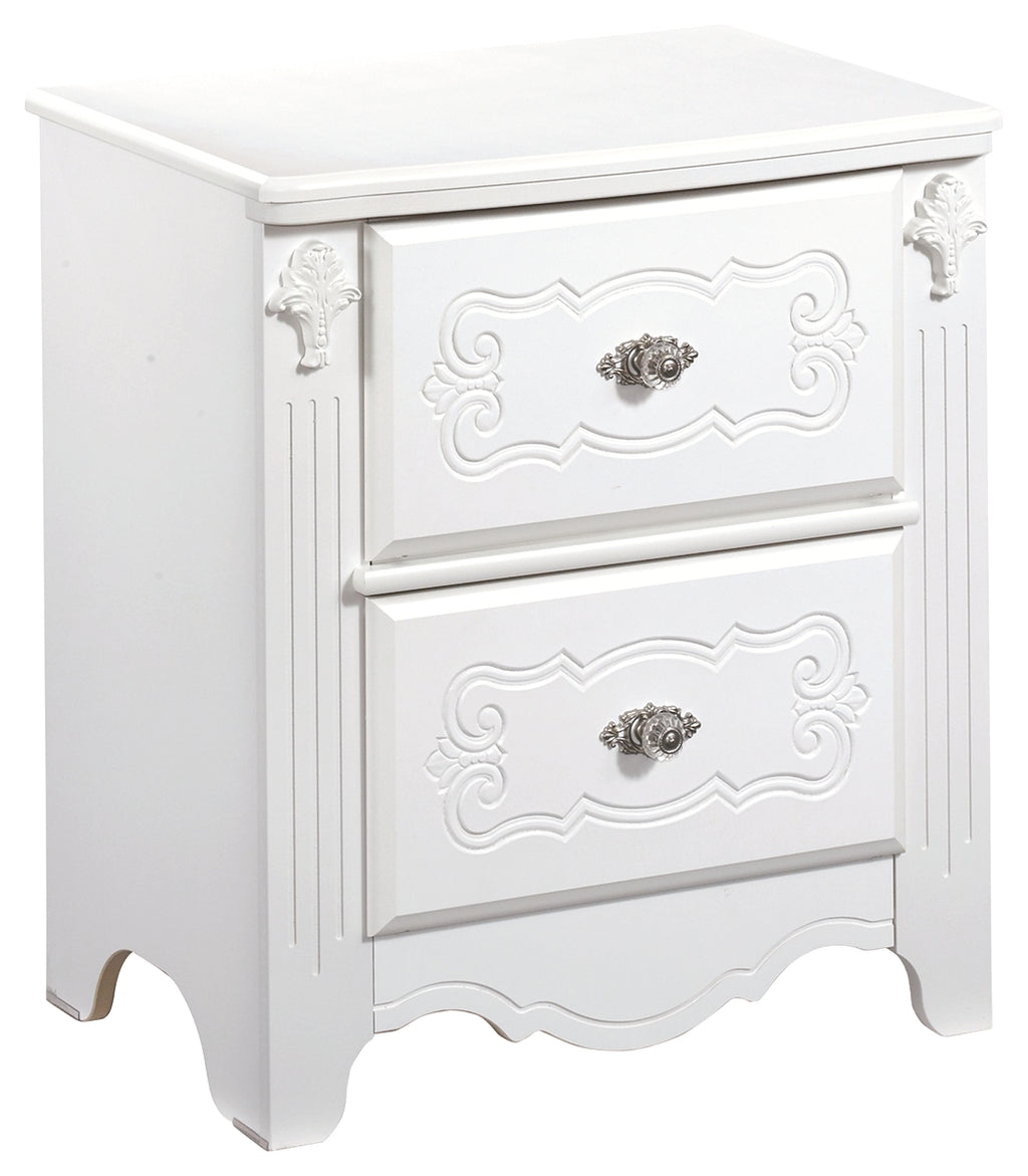 Exquisite B188-92 White Two Drawer Night Stand
