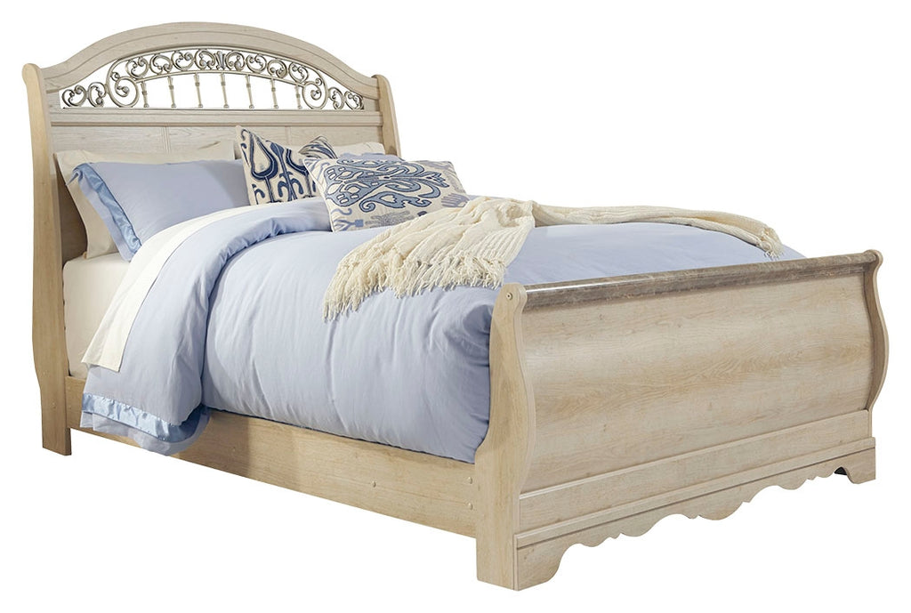 Catalina B196B9 Antique White Queen Sleigh Bed