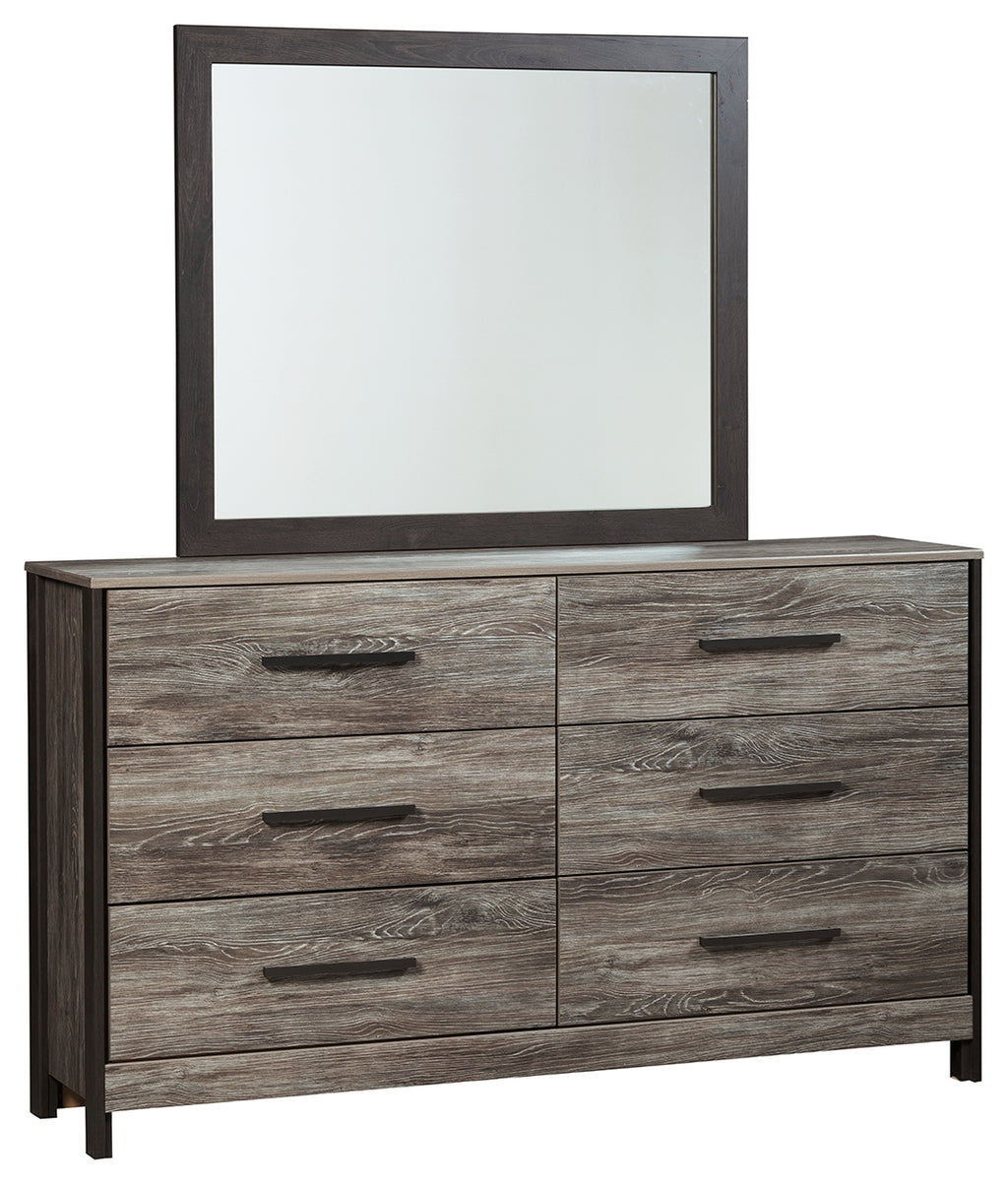 Cazenfeld B227B1 BlackGray Dresser and Mirror