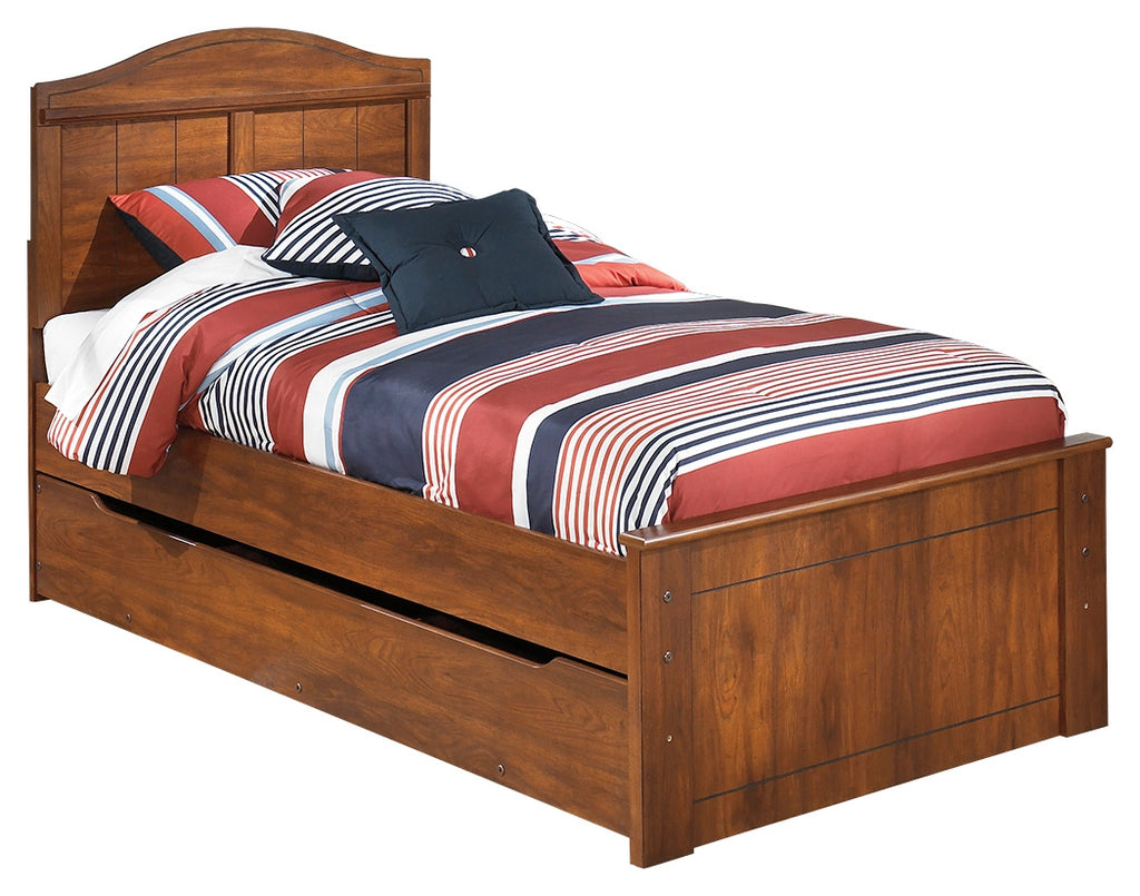 Barchan B228B9 Medium Brown Twin Panel Bed with Trundle