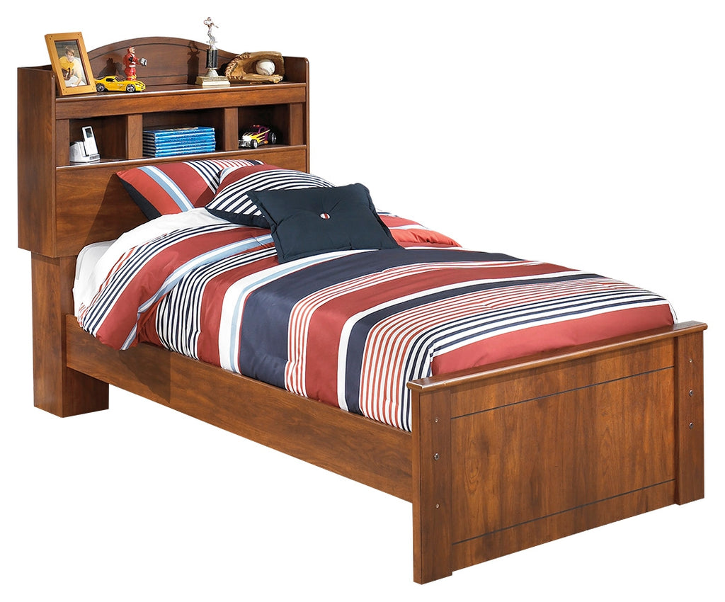 Barchan B228B13 Medium Brown Twin Bookcase Bed