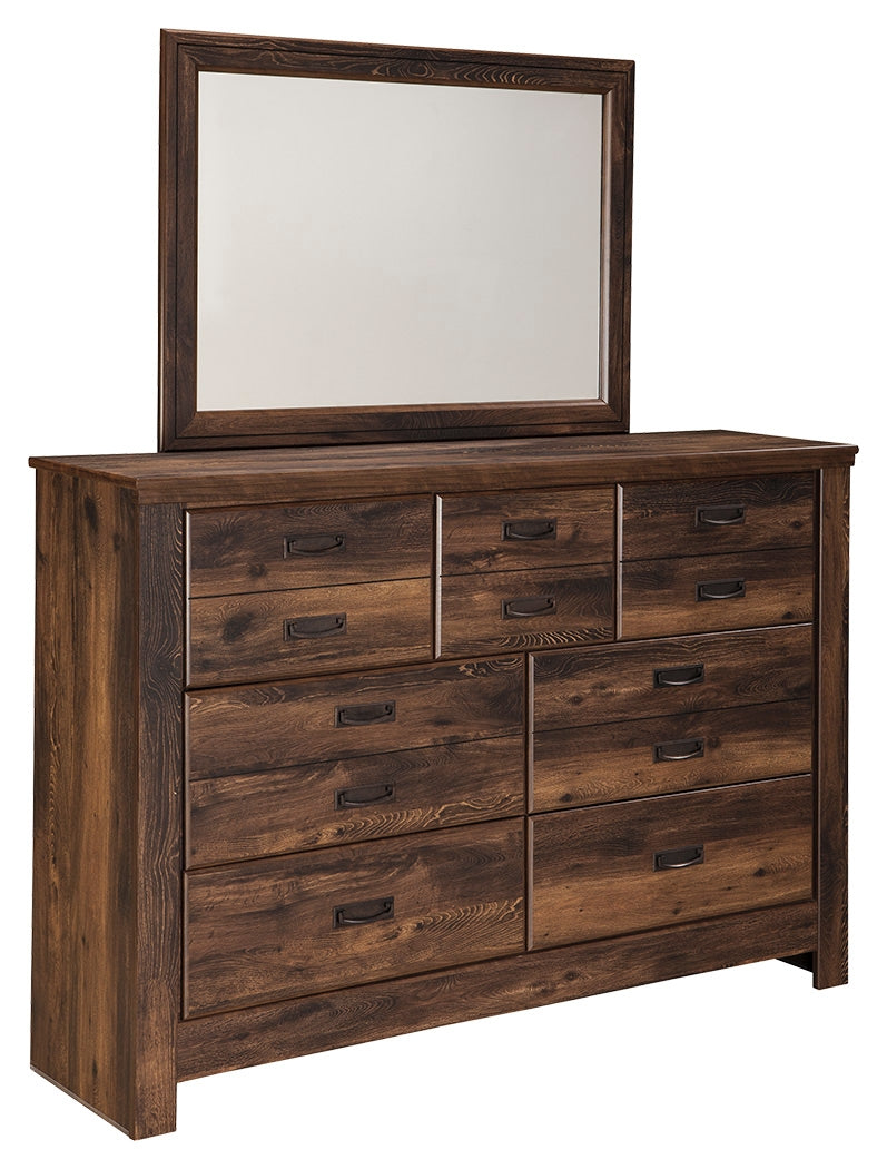 Quinden B246B1 Dark Brown Dresser and Mirror