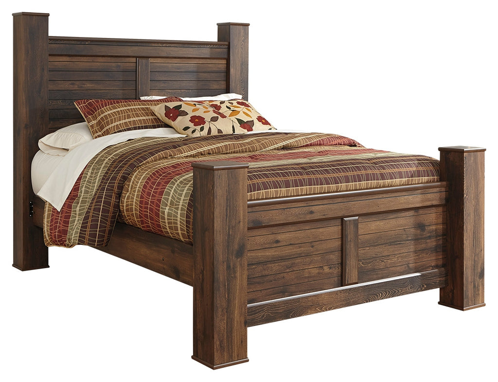 Quinden B246B2 Dark Brown Queen Poster Bed