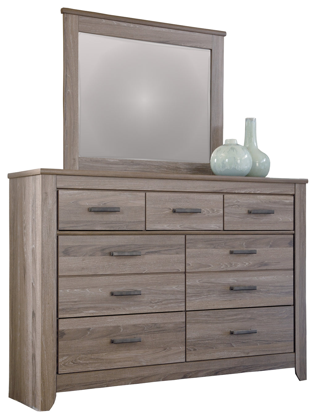 Zelen B248B1 Warm Gray Dresser and Mirror