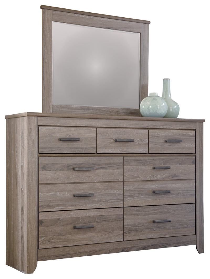 Zelen B248B1 Warm Gray Dresser and Mirror