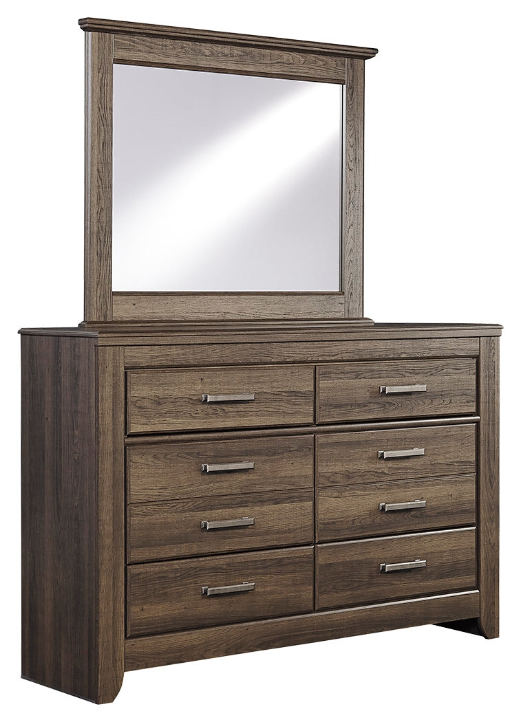 Juararo B251YB1 Dark Brown Dresser and Mirror