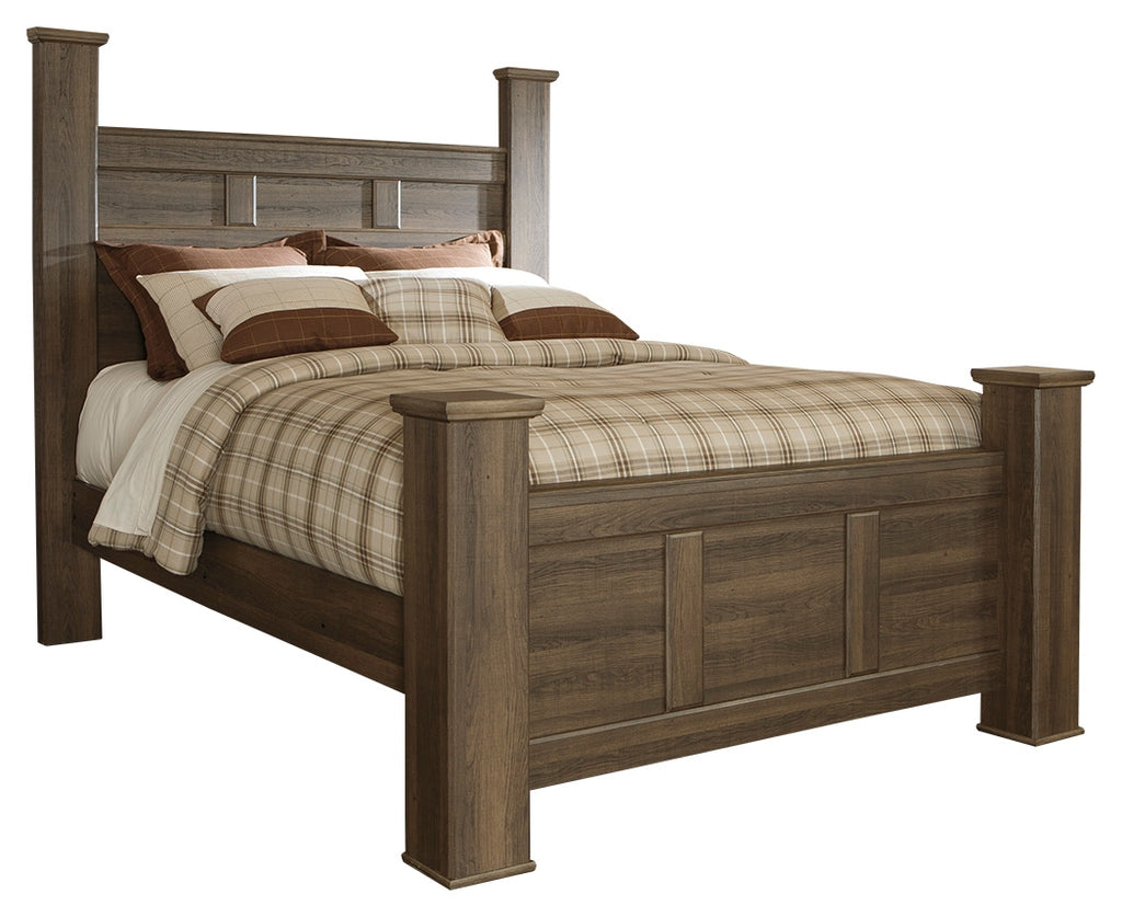 Juararo B251B3 Dark Brown Queen Poster Bed