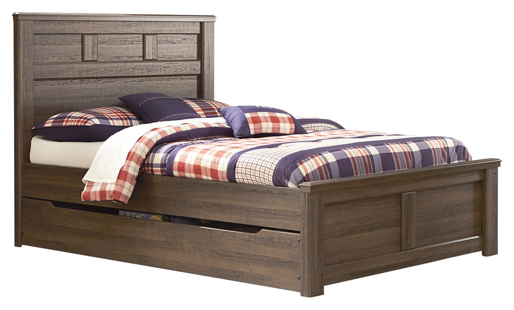 Juararo B251YB5 Dark Brown Full Panel Bed with Trundle or 1 Large Storage Drawer
