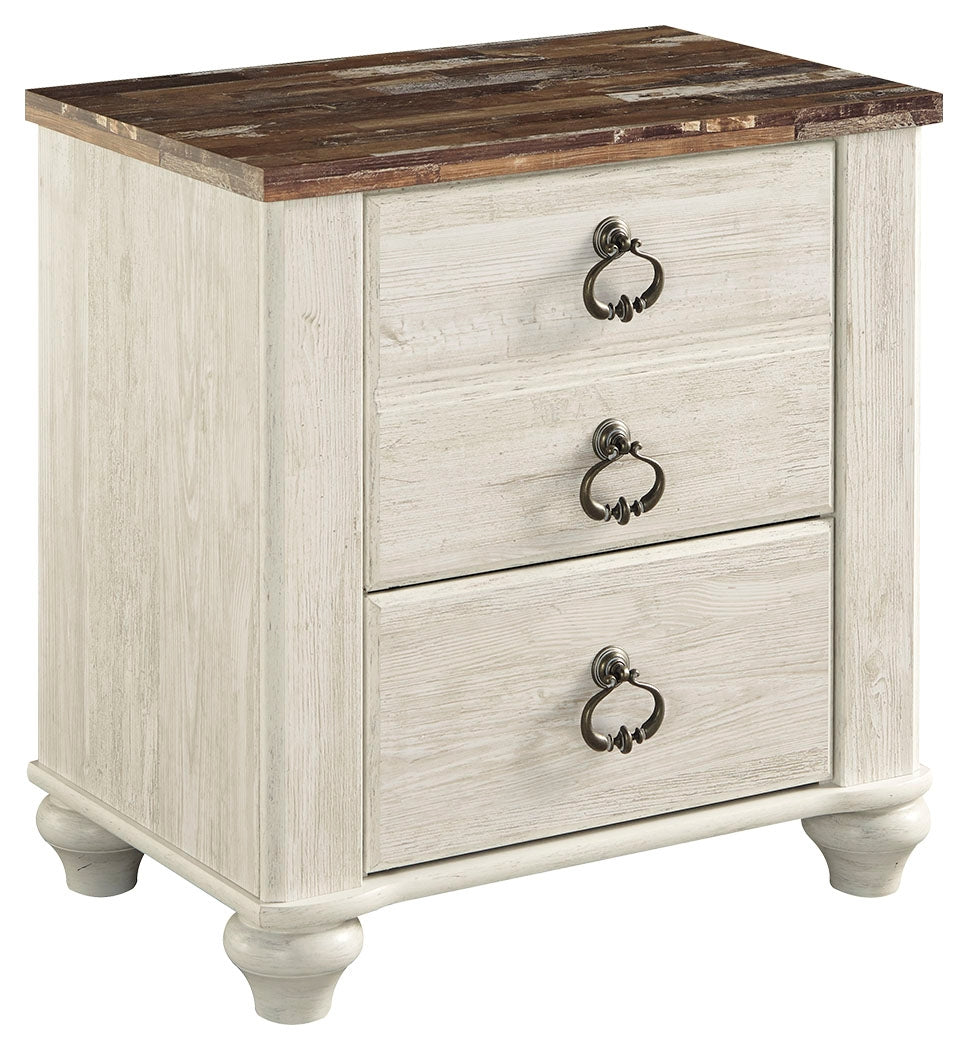 Willowton B267-92 Two-tone Two Drawer Night Stand