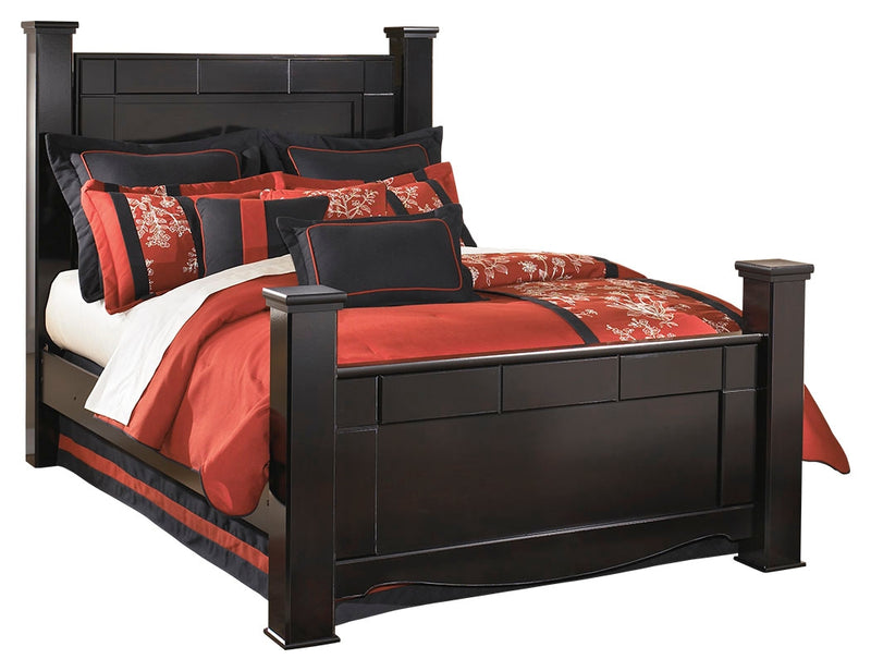 Shay B271B3 Almost Black Queen Poster Bed