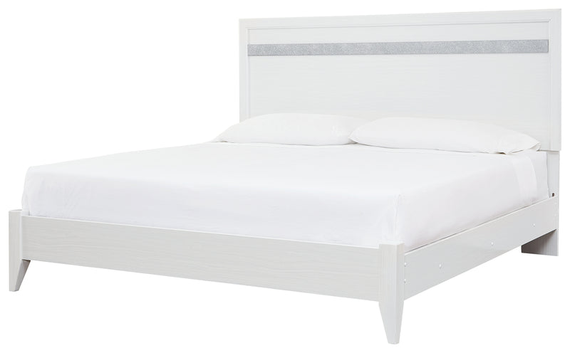Jallory B302B8 White King Panel Bed