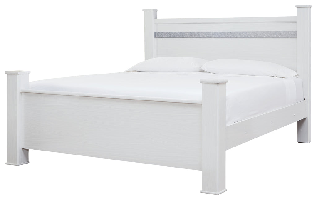 Jallory B302B10 White King Poster Bed