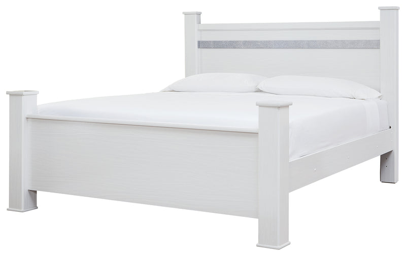 Jallory B302B10 White King Poster Bed