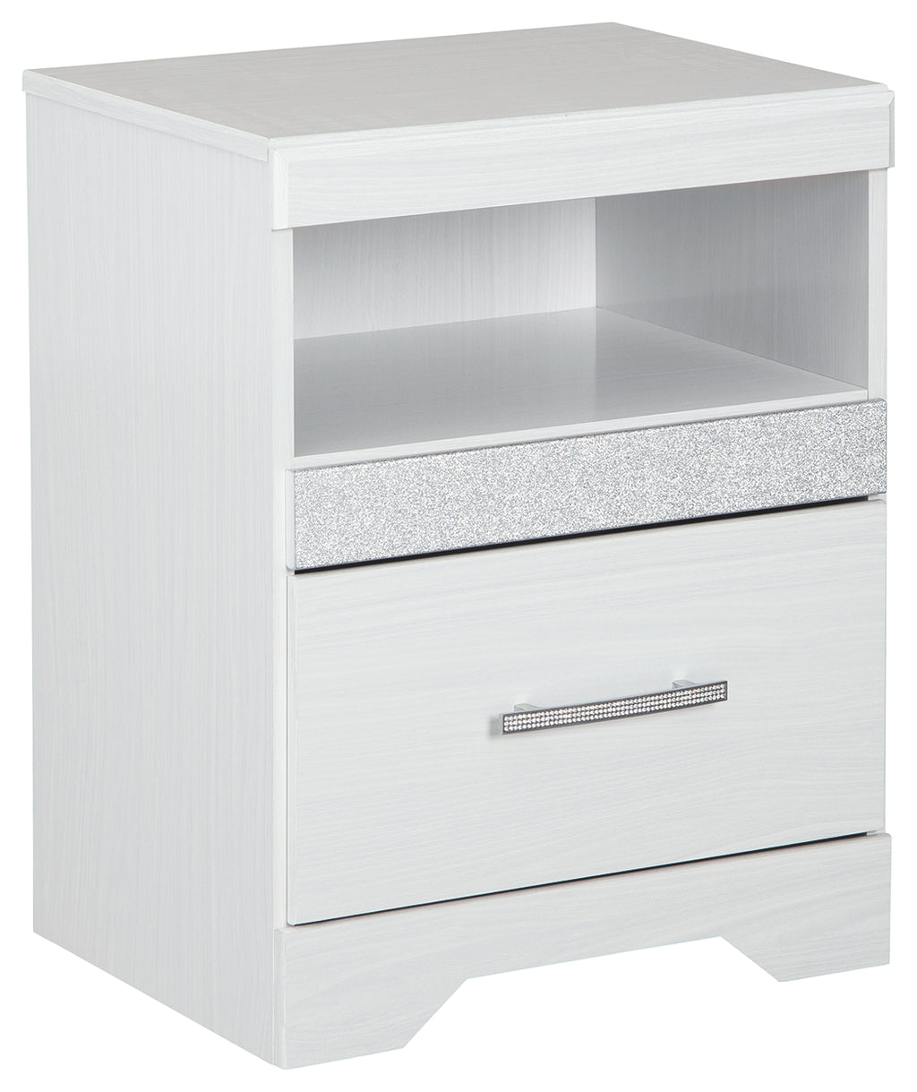 Jallory B302-91 White One Drawer Night Stand