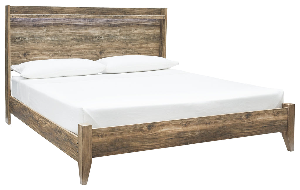 Rusthaven B322B18 Brown King Panel Bed