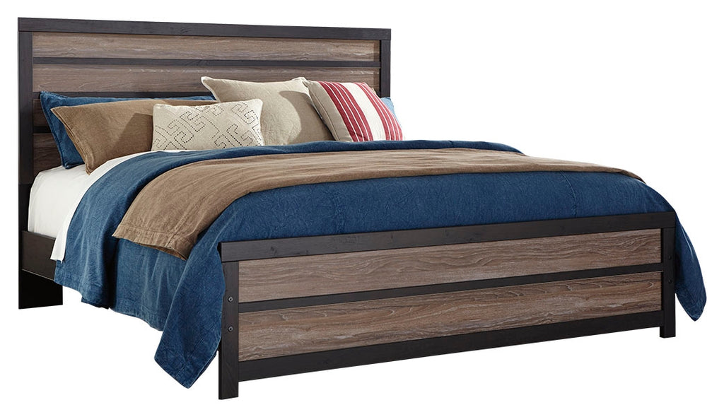 Harlinton B325B7 Warm GrayCharcoal King Panel Bed