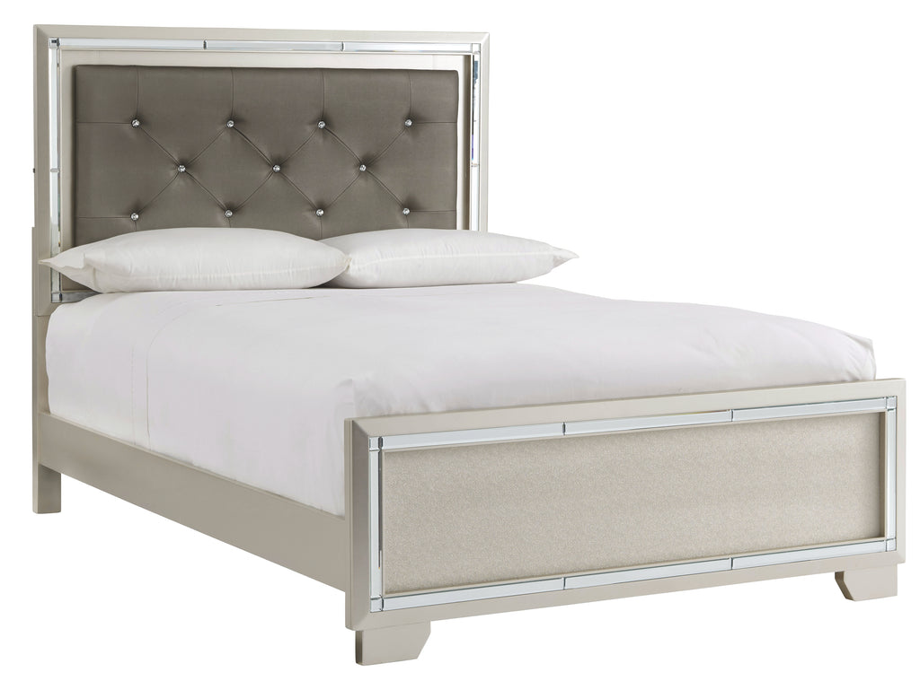 Lonnix B410B3 Silver Finish Full Panel Bed