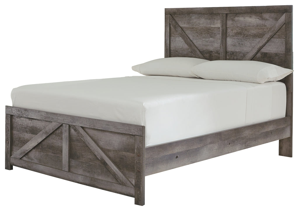 Wynnlow B440B17 Gray Full Crossbuck Panel Bed