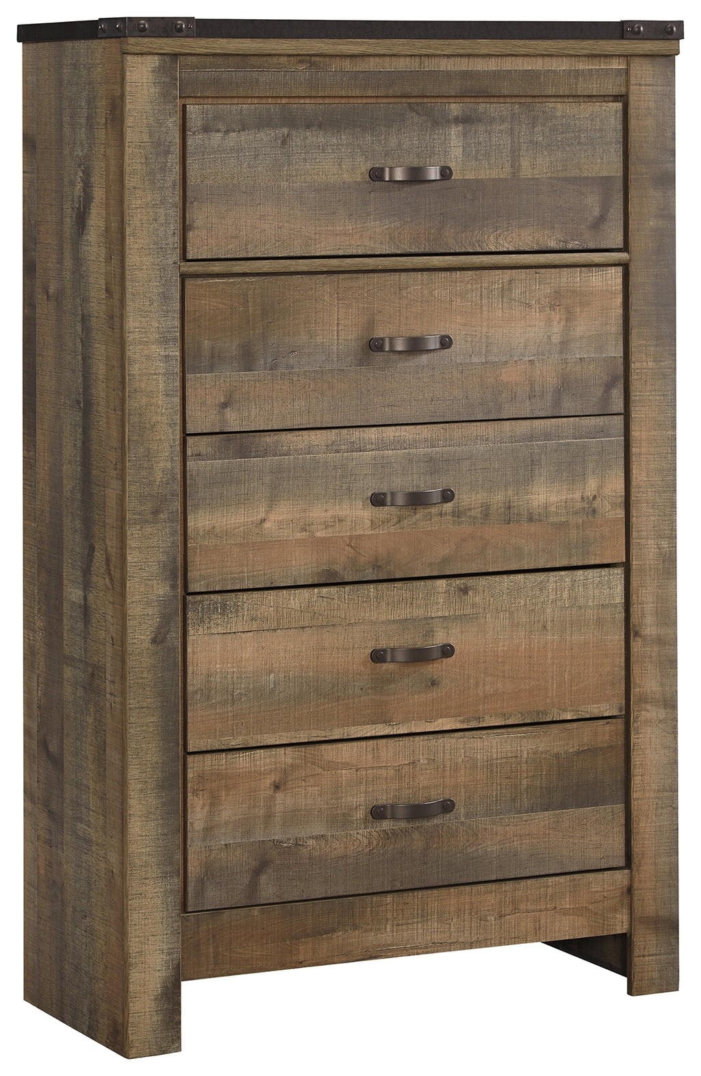 Trinell B446-46 Brown Five Drawer Chest