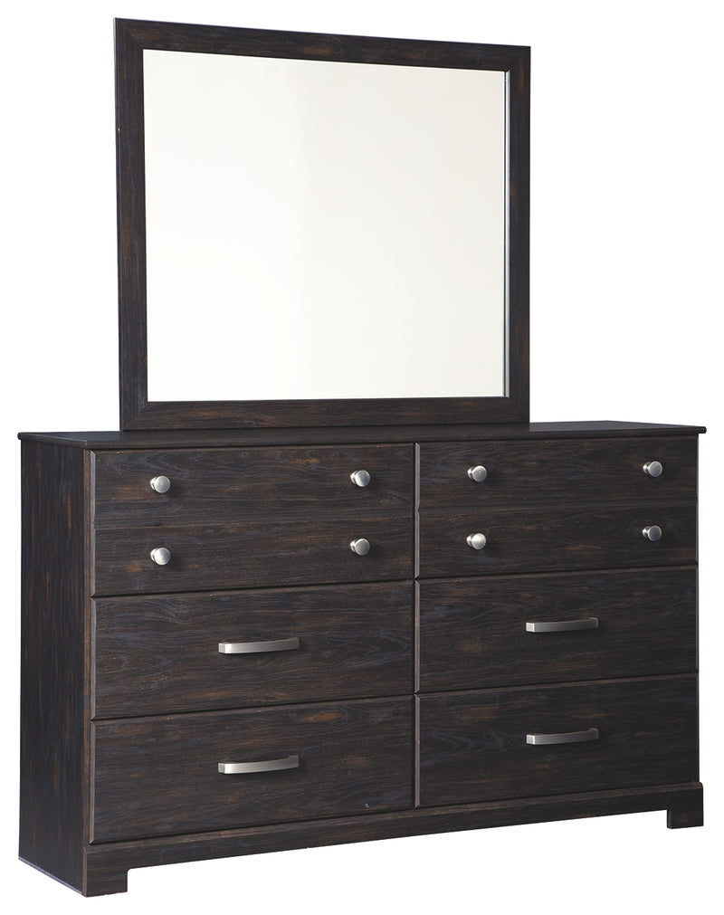 Reylow B555B1 Dark Brown Dresser and Mirror