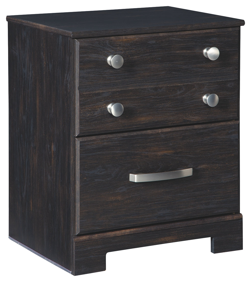 Reylow B555-92 Dark Brown Two Drawer Night Stand