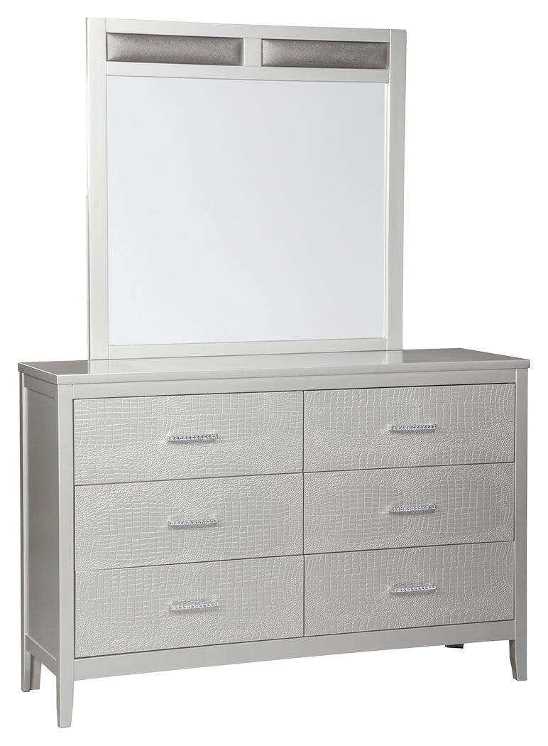 Olivet B560B1 Silver Dresser and Mirror
