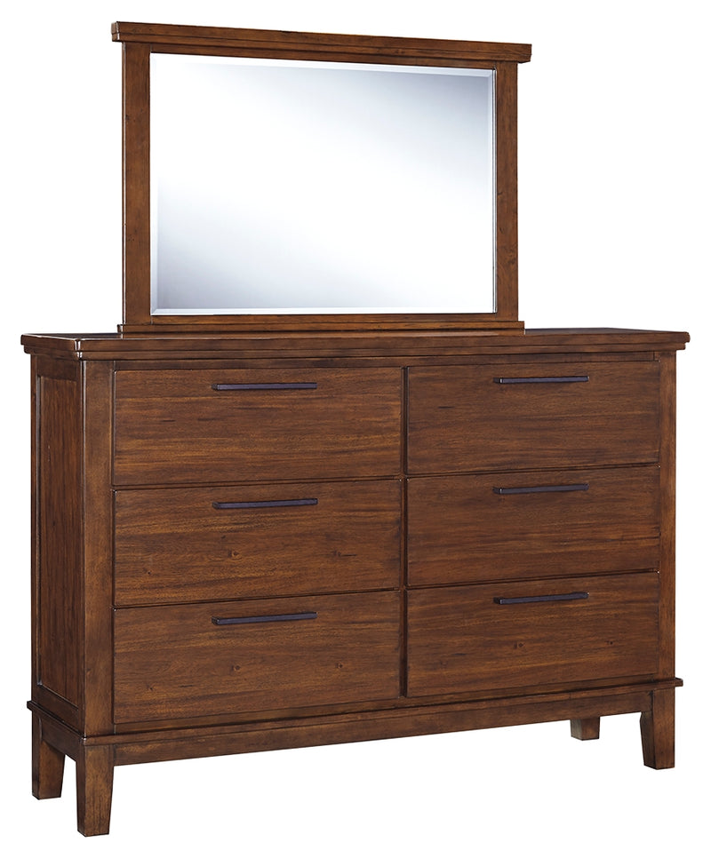 Ralene B594B1 Dark Brown Dresser and Mirror