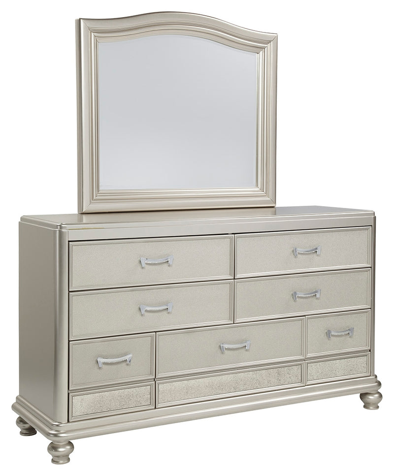 Coralayne B650B7 Silver Dresser and Mirror