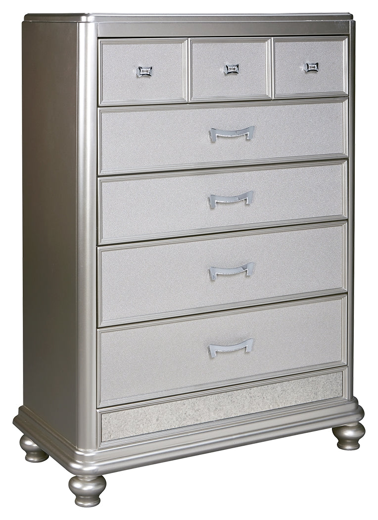 Coralayne B650-46 Silver Five Drawer Chest