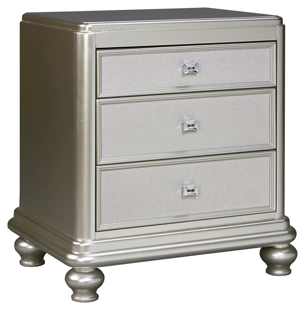 Coralayne B650-93 Silver Three Drawer Night Stand