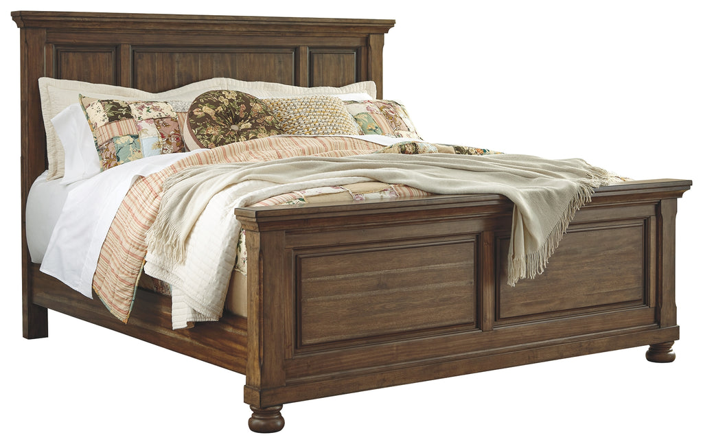 Flynnter B719B6 Medium Brown King Panel Bed