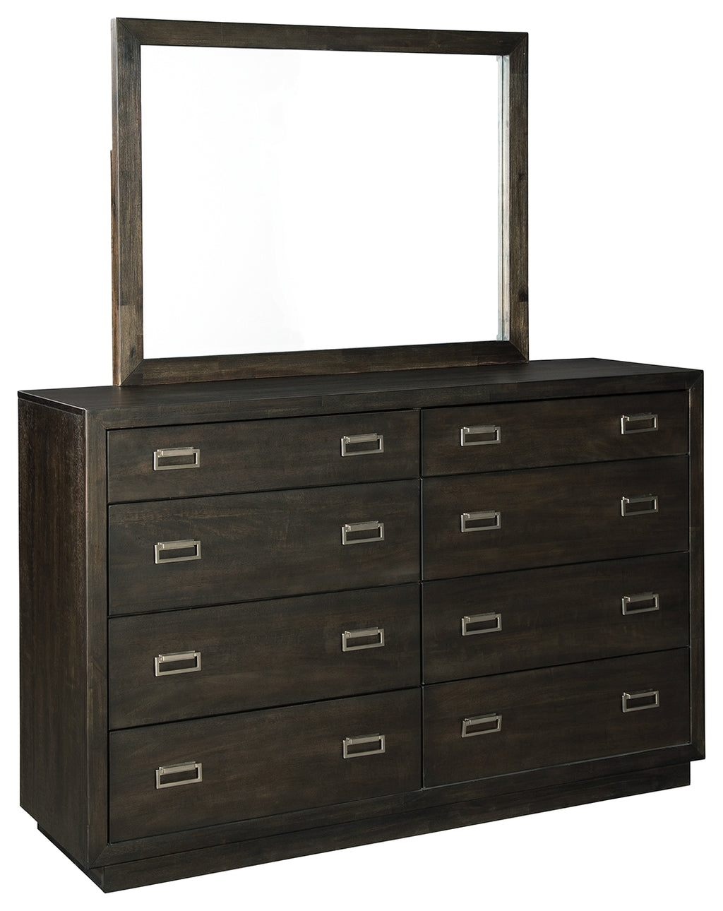 Hyndell B731B1 Dark Brown Dresser and Mirror