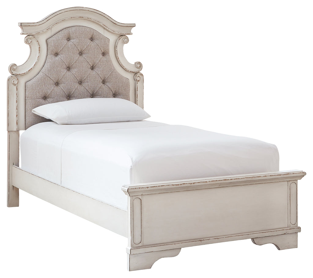 Realyn B743B13 Chipped White Twin Panel Bed
