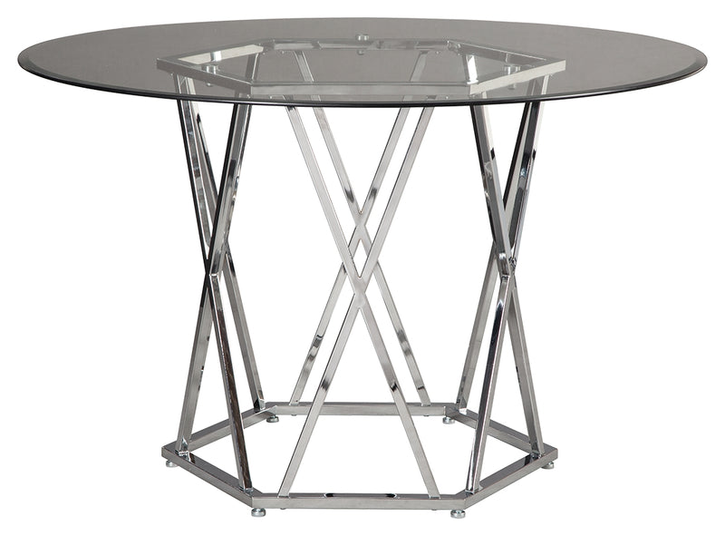 Madanere D275-15 Chrome Finish Round Dining Room Table