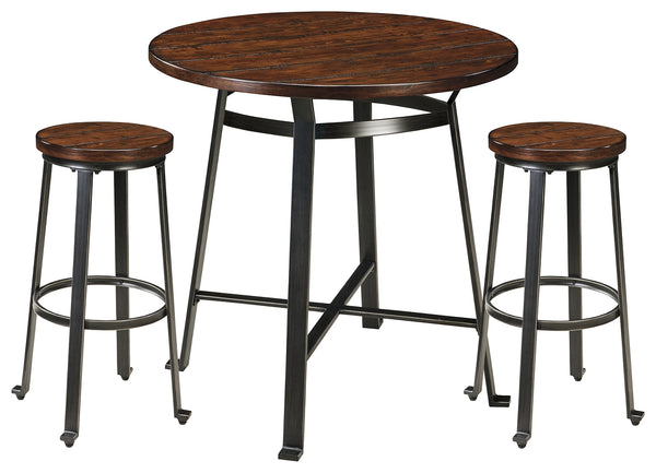 Challiman D307 Rustic Brown 3-Piece Dining Room Set – Todd's Affordable ...