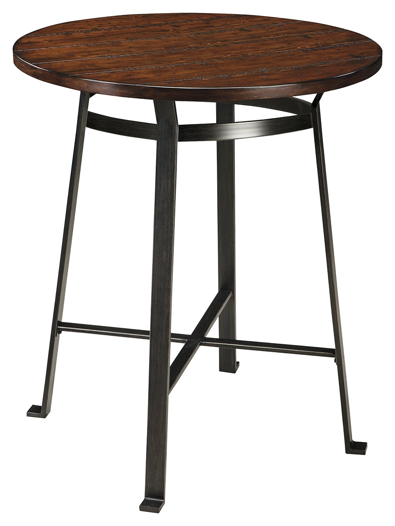 Challiman D307-13 Rustic Brown Round DRM Counter Table
