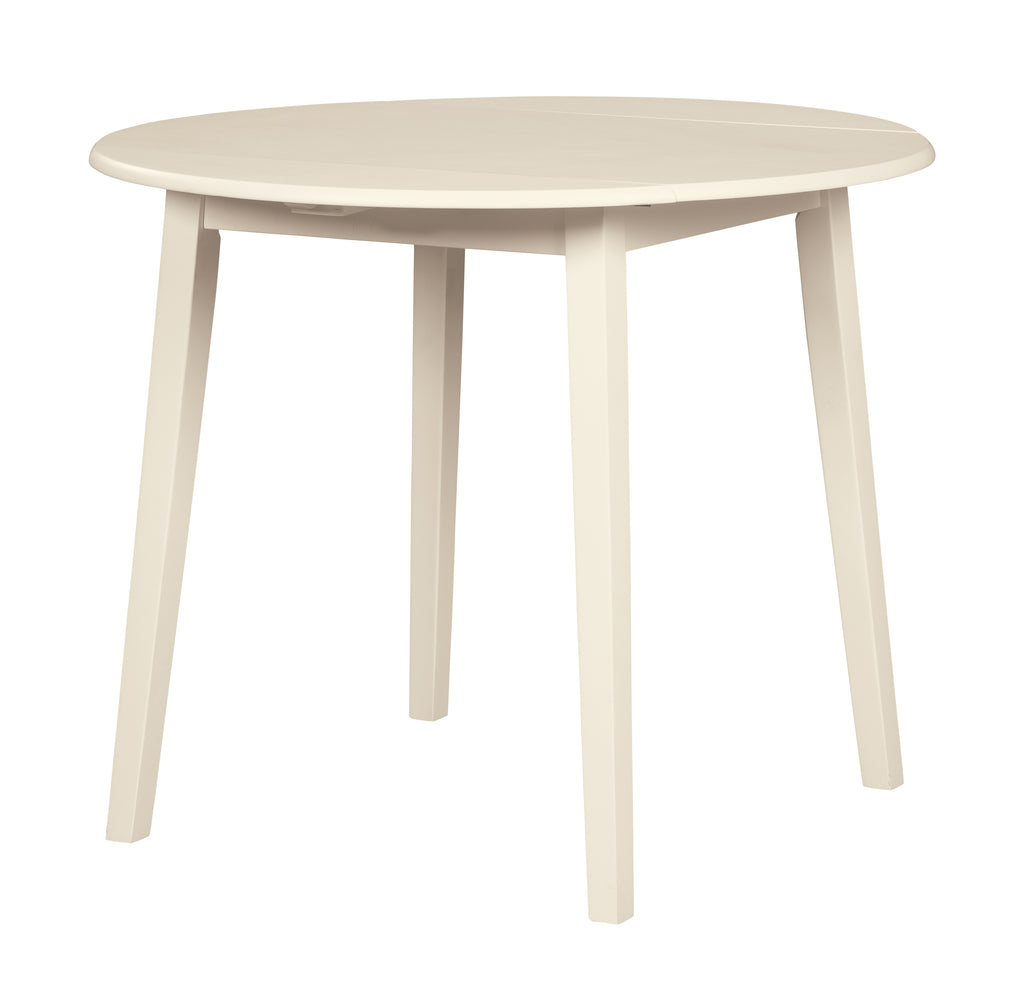 Slannery D318-15 White Round DRM Drop Leaf Table