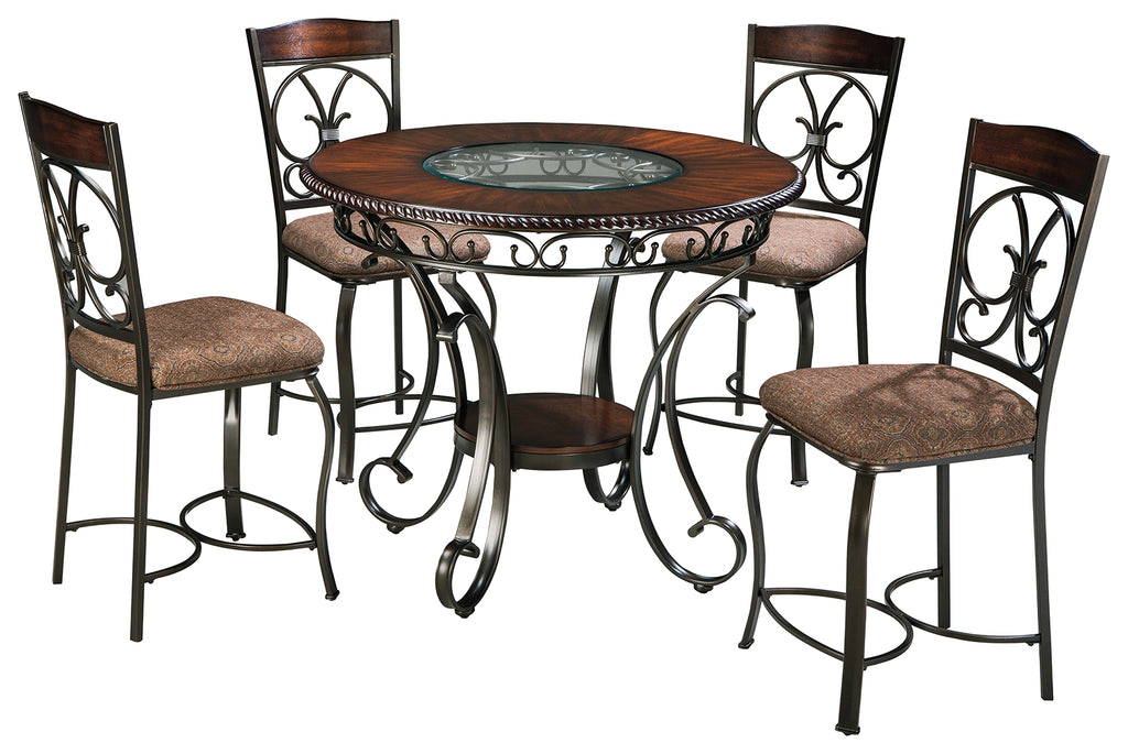 Glambrey D329 Brown Counter Height 5-Piece Dining Room Set