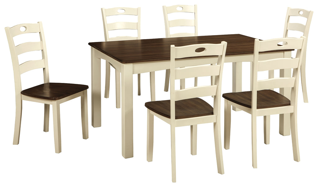 Woodanville D335-425 CreamBrown Dining Room Table Set 7CN