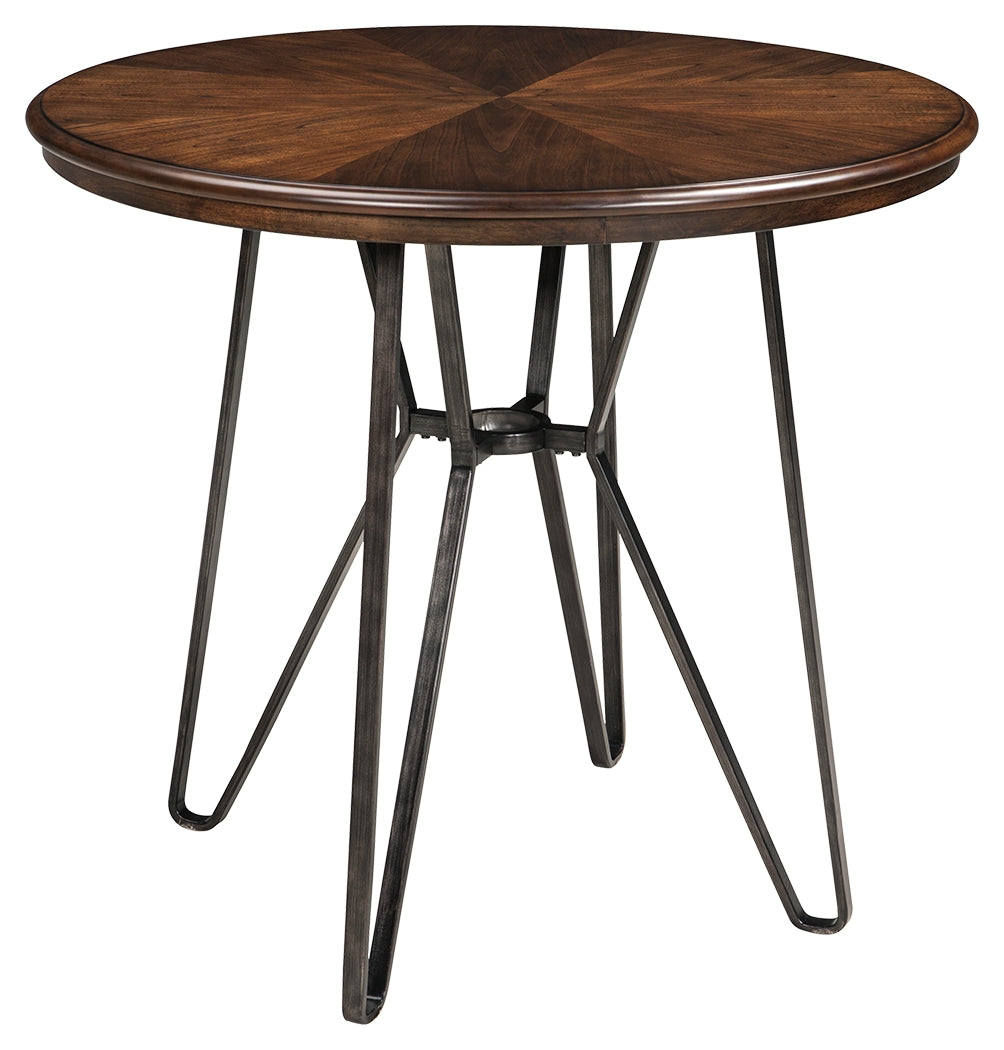 Centiar D372-13 Two-tone Brown Round DRM Counter Table