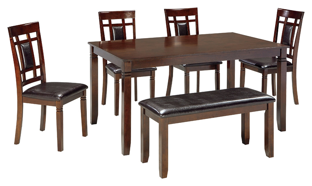 Bennox D384-325 Brown Dining Room Table Set 6CN