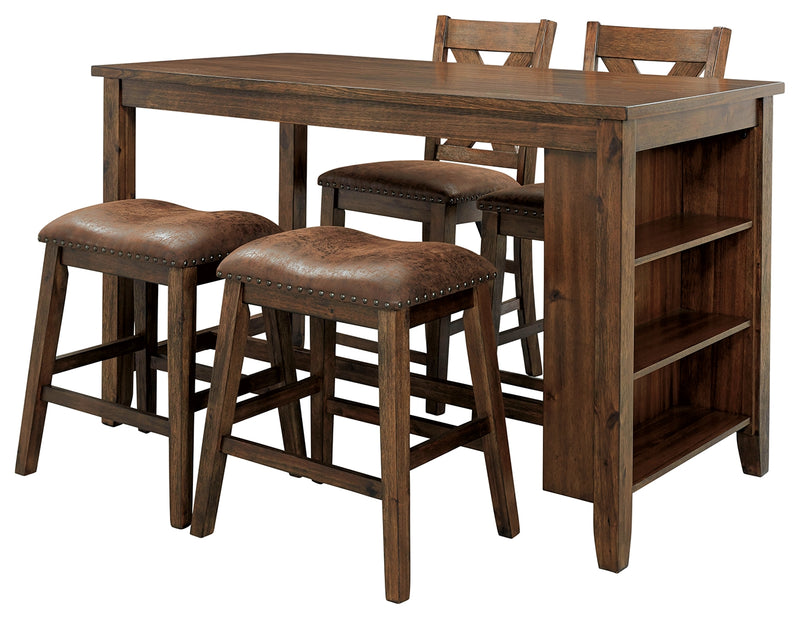 Chaleny D392 Warm Brown 5-Piece Dining Room Set
