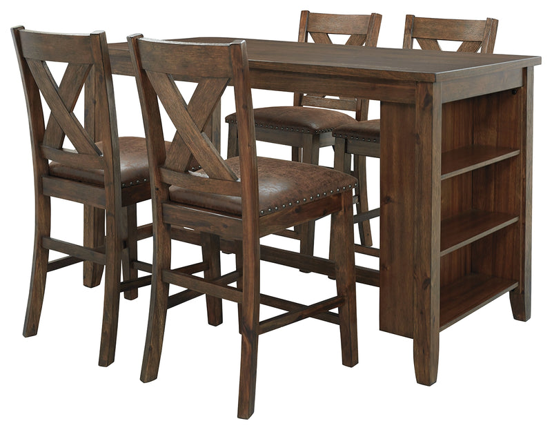 Chaleny D392 Warm Brown 5-Piece Dining Room Set