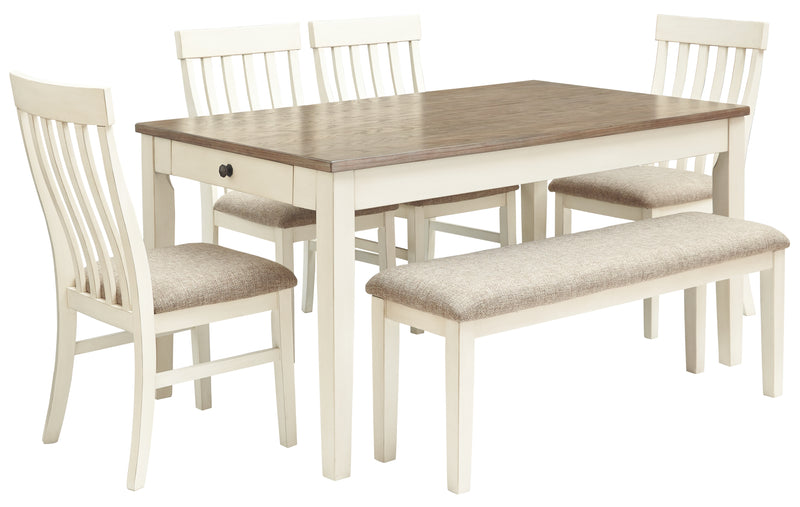Bardilyn D447 Antique White/Brown 6-Piece Dining Room Set