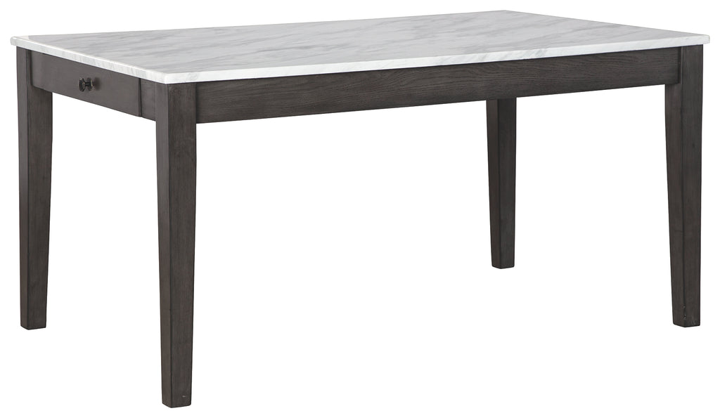 Luvoni D464-25 WhiteDark Charcoal Gray Rectangular Dining Room Table