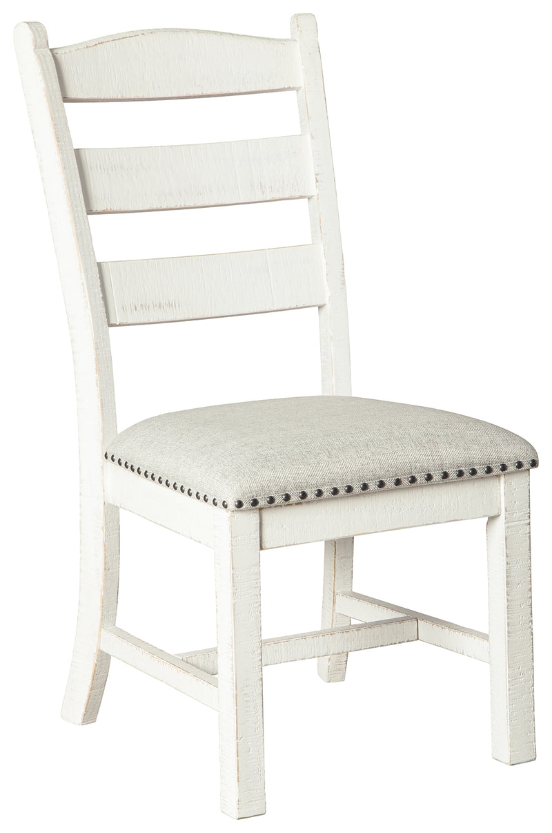 Valebeck D546-01 BeigeWhite Dining UPH Side Chair 2CN