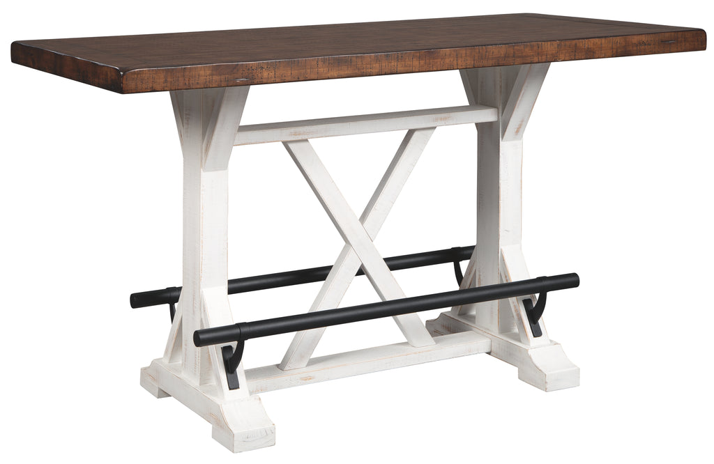 Valebeck D546-13 WhiteBrown RECT Dining Room Counter Table
